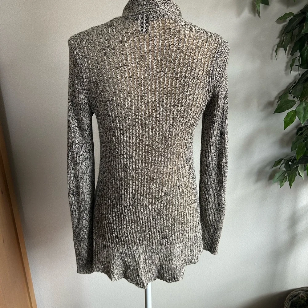 NEW Eileen Fisher Linen Wool Blend Open-Front Marled Knit Cardigan Sweater Sz PP - Picture 2 of 6